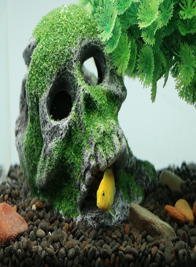 AQUA KT Aquarium Landscape Head Skeleton Skull Rock Fish Hiding Place Cichlid Cave for Gold Betta Fish Tank Decoration Freshwater or Marine Aquariums - Image 2